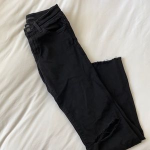 Black Mid-Rise Boot Cut Jeans